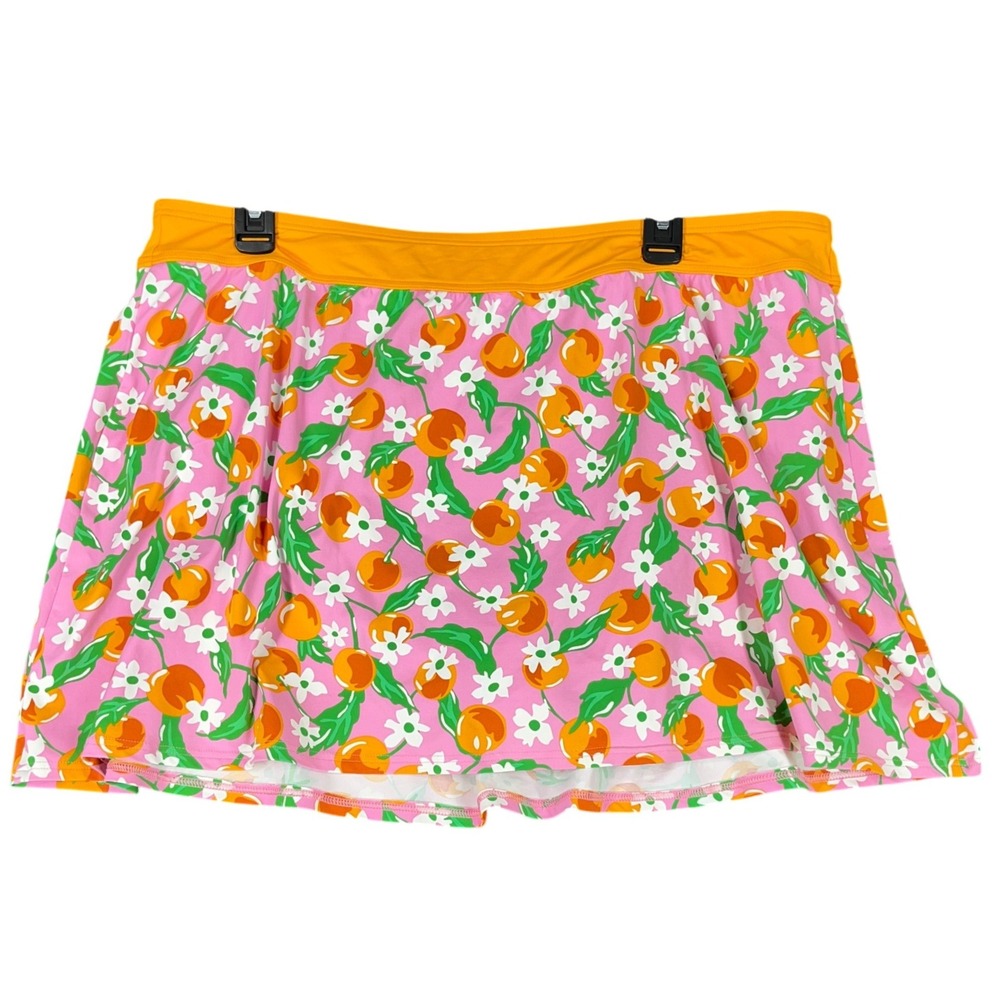 Lands End Swim Skirts Floral Orange Print Bottoms‎ 18W Womens